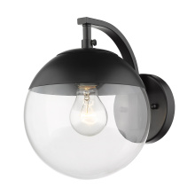 Golden 3219-1W BLK-BLK - Golden Lighting Dixon 1-light Wall Sconce in Matte Black and Clear Glass